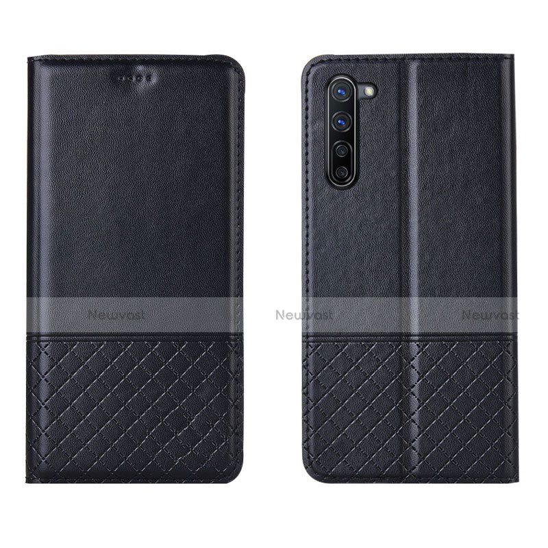 Leather Case Stands Flip Cover L04 Holder for Oppo K7 5G Black