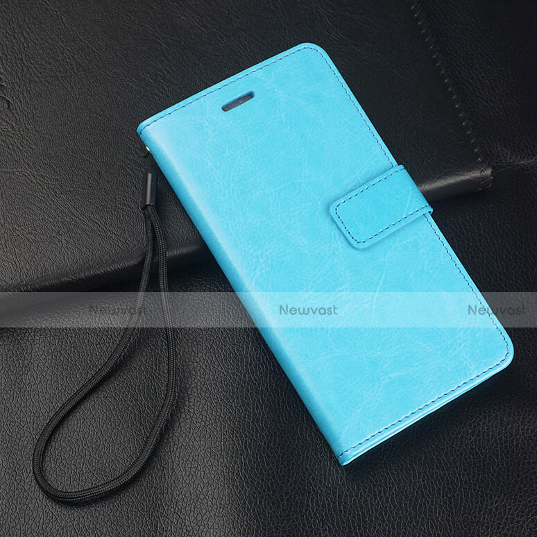 Leather Case Stands Flip Cover L04 Holder for Oppo Reno2 Sky Blue