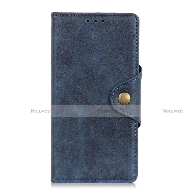 Leather Case Stands Flip Cover L04 Holder for Realme C17 Blue