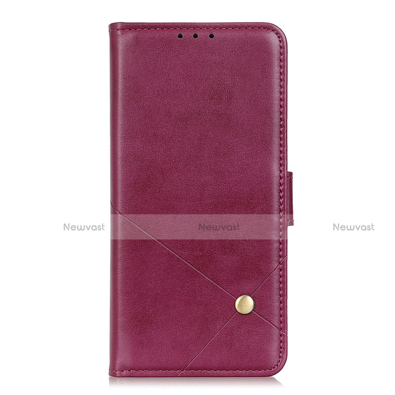 Leather Case Stands Flip Cover L04 Holder for Realme Narzo 20 Pro Red Wine