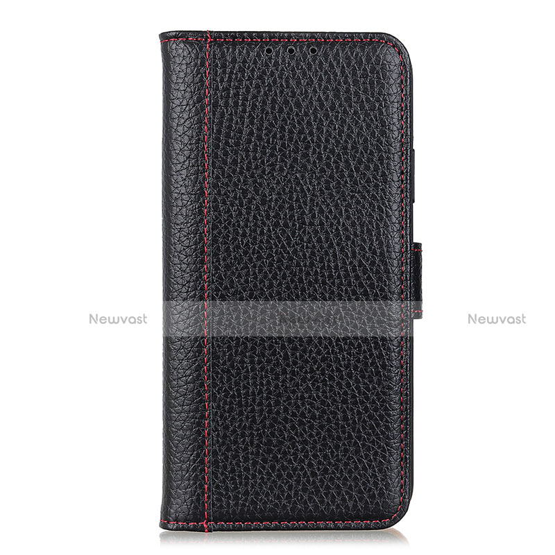 Leather Case Stands Flip Cover L04 Holder for Samsung Galaxy A41 Black