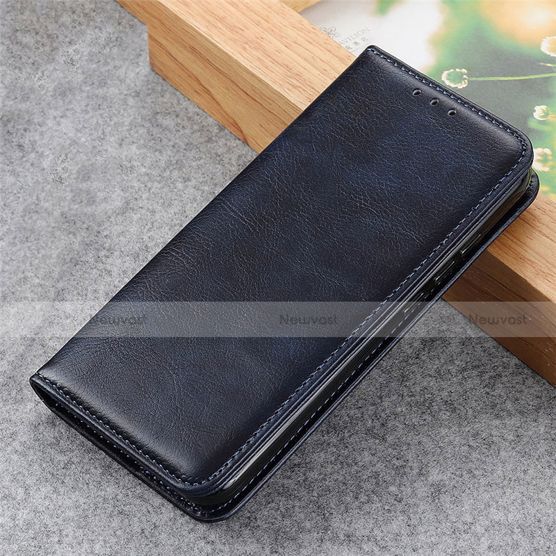 Leather Case Stands Flip Cover L04 Holder for Samsung Galaxy S21 Plus 5G Navy Blue