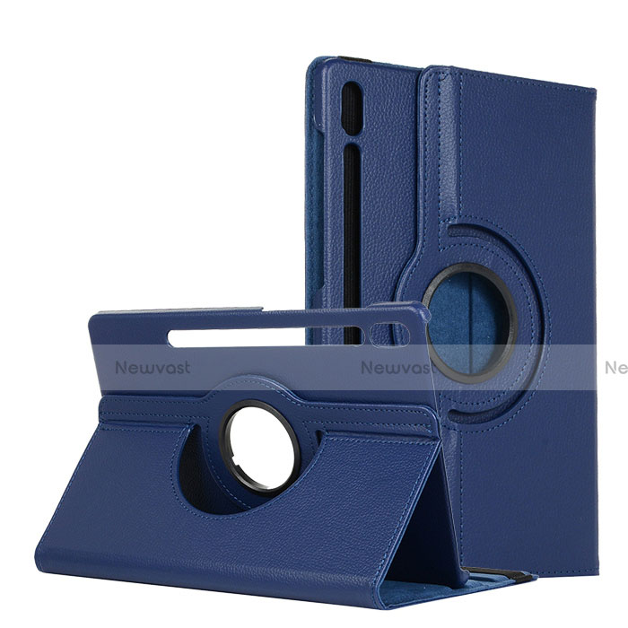 Leather Case Stands Flip Cover L04 Holder for Samsung Galaxy Tab S6 10.5 SM-T860 Blue