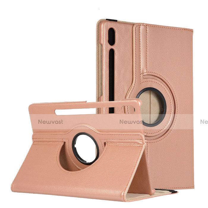 Leather Case Stands Flip Cover L04 Holder for Samsung Galaxy Tab S6 10.5 SM-T860 Rose Gold