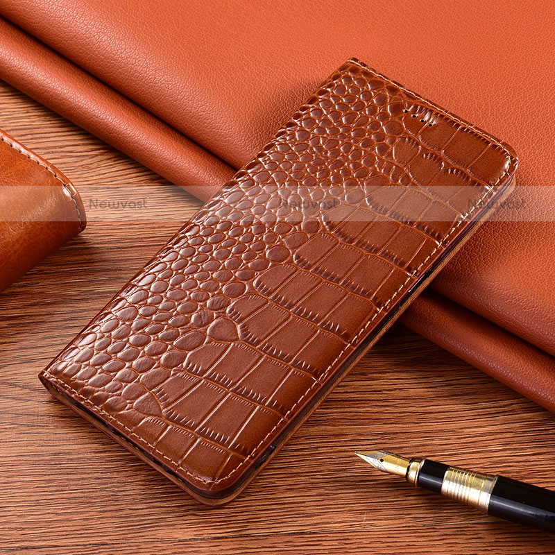 Leather Case Stands Flip Cover L04 Holder for Xiaomi Mi 11 Lite 4G Light Brown