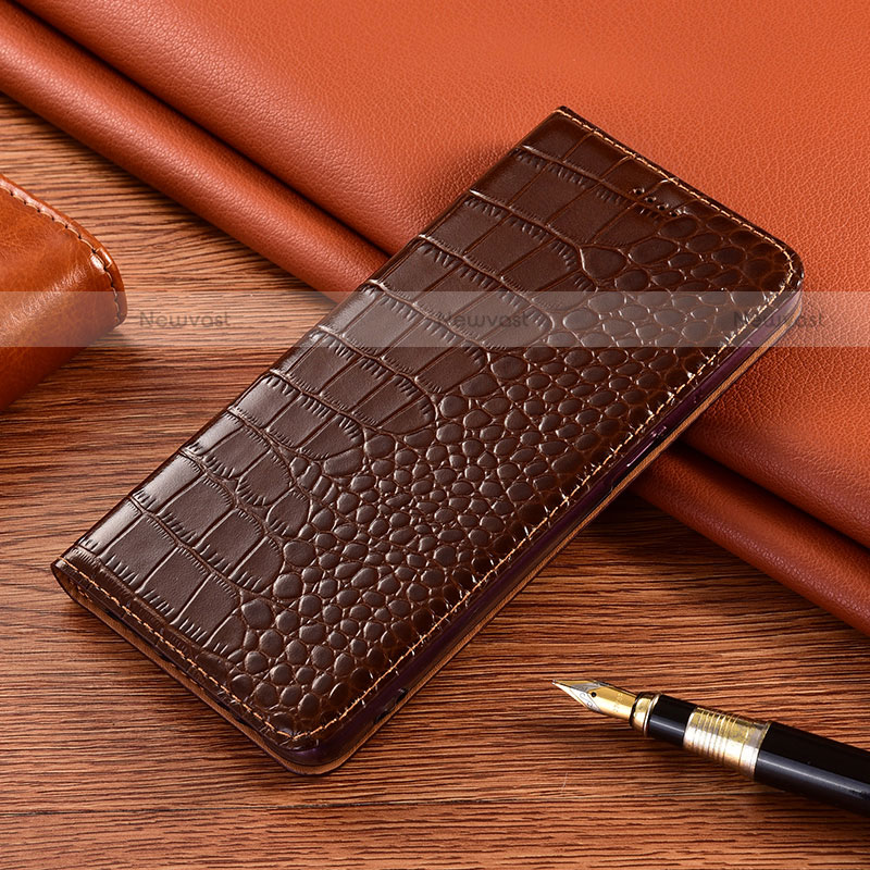 Leather Case Stands Flip Cover L04 Holder for Xiaomi Mi 11 Lite 5G NE Brown