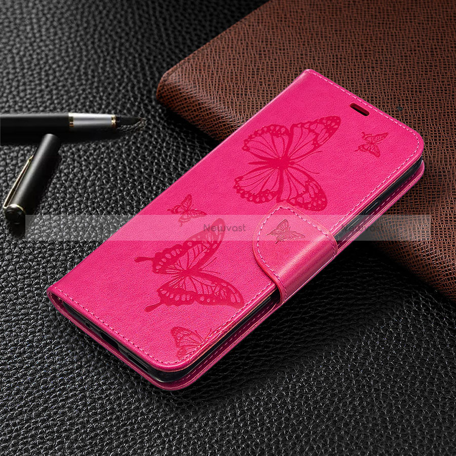 Leather Case Stands Flip Cover L04 Holder for Xiaomi Redmi 10A 4G Hot Pink