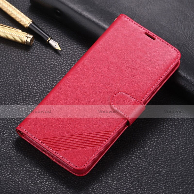 Leather Case Stands Flip Cover L04 Holder for Xiaomi Redmi 8 Red