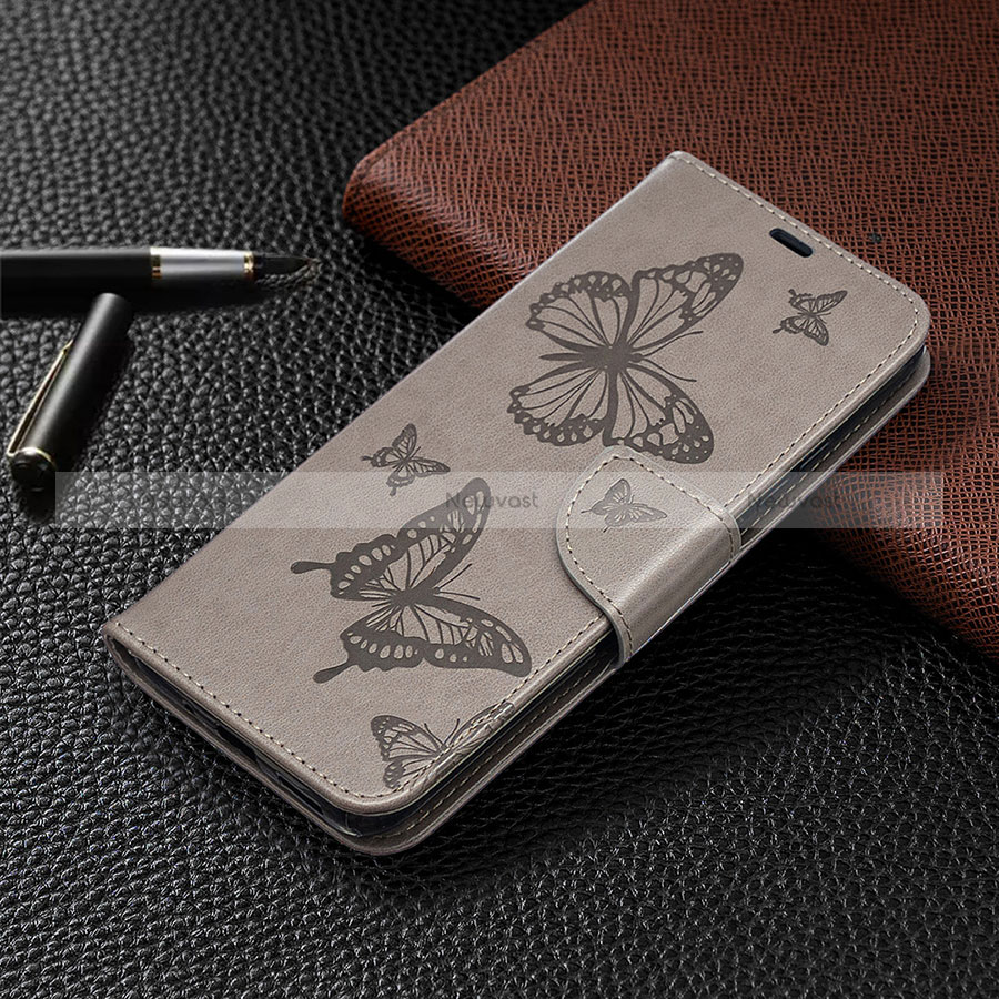 Leather Case Stands Flip Cover L04 Holder for Xiaomi Redmi 9 Activ Gray