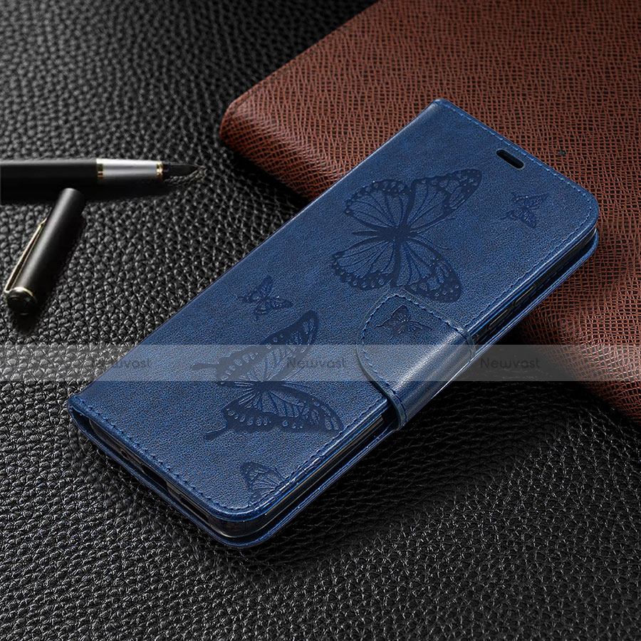 Leather Case Stands Flip Cover L04 Holder for Xiaomi Redmi 9 India Blue