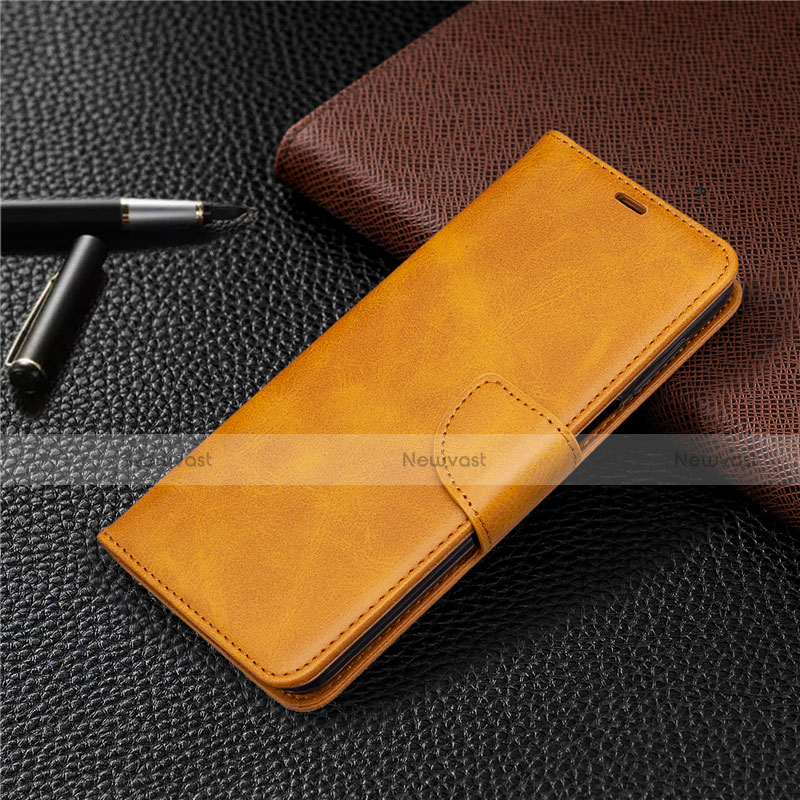 Leather Case Stands Flip Cover L04 Holder for Xiaomi Redmi Note 9 Pro Max Orange