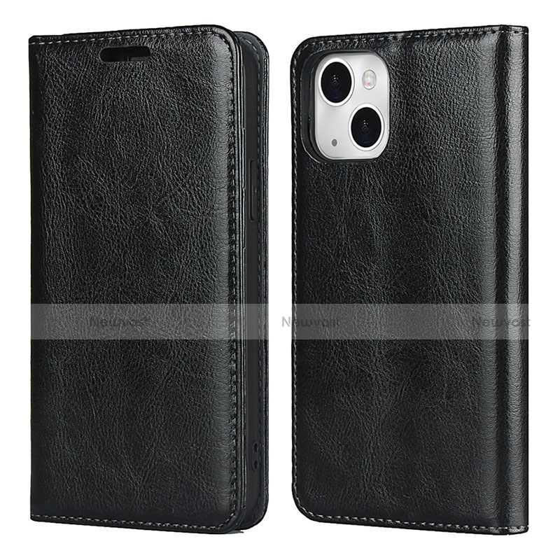 Leather Case Stands Flip Cover L05 Holder for Apple iPhone 13 Black