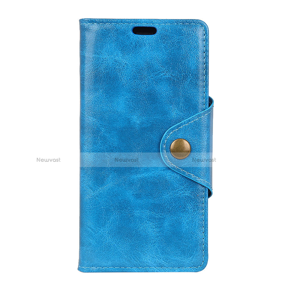 Leather Case Stands Flip Cover L05 Holder for Asus Zenfone 5 ZS620KL Blue