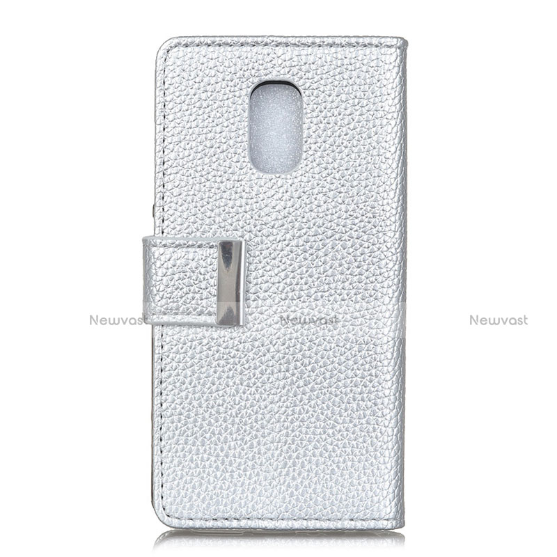 Leather Case Stands Flip Cover L05 Holder for Asus ZenFone V Live Silver