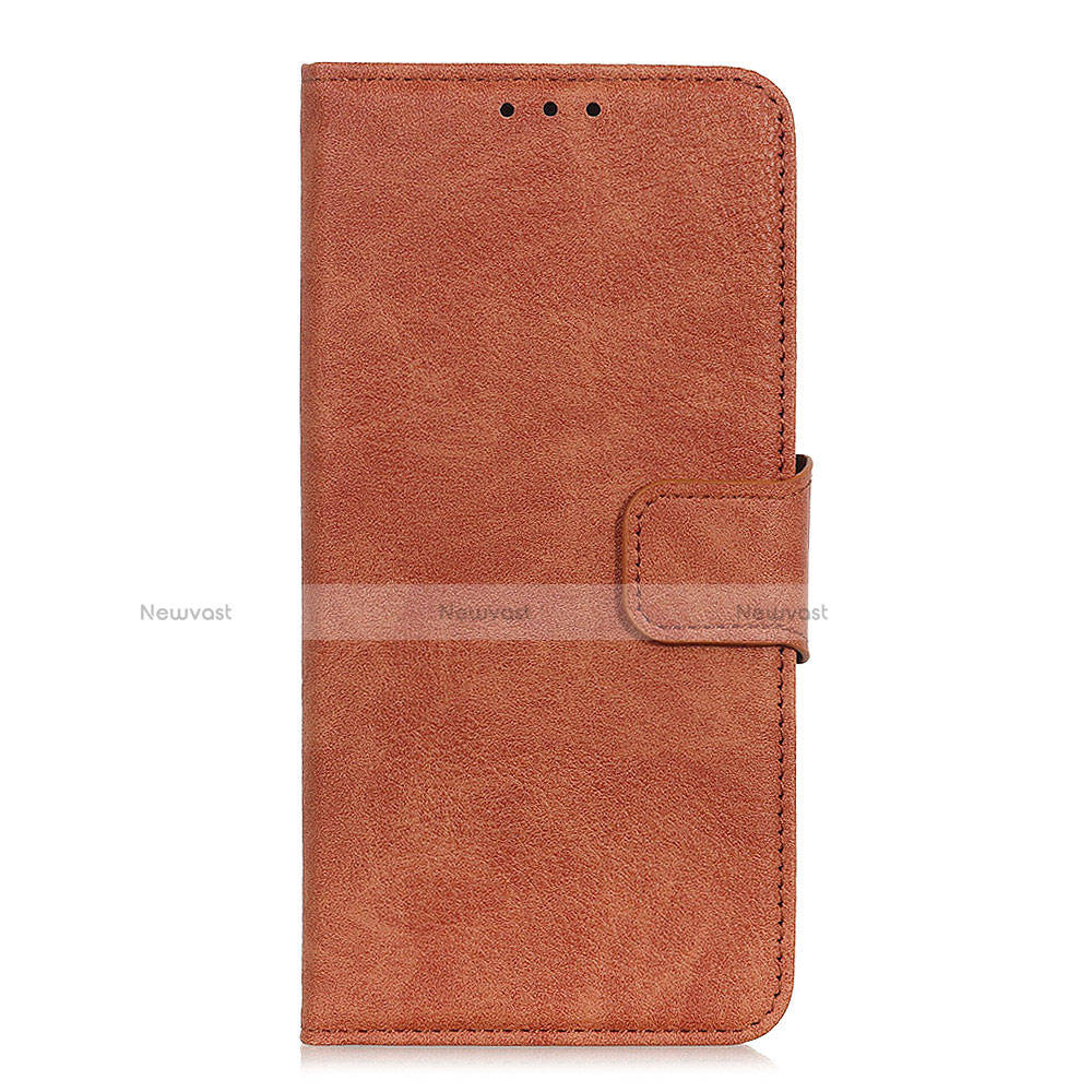 Leather Case Stands Flip Cover L05 Holder for Google Pixel 4 Brown