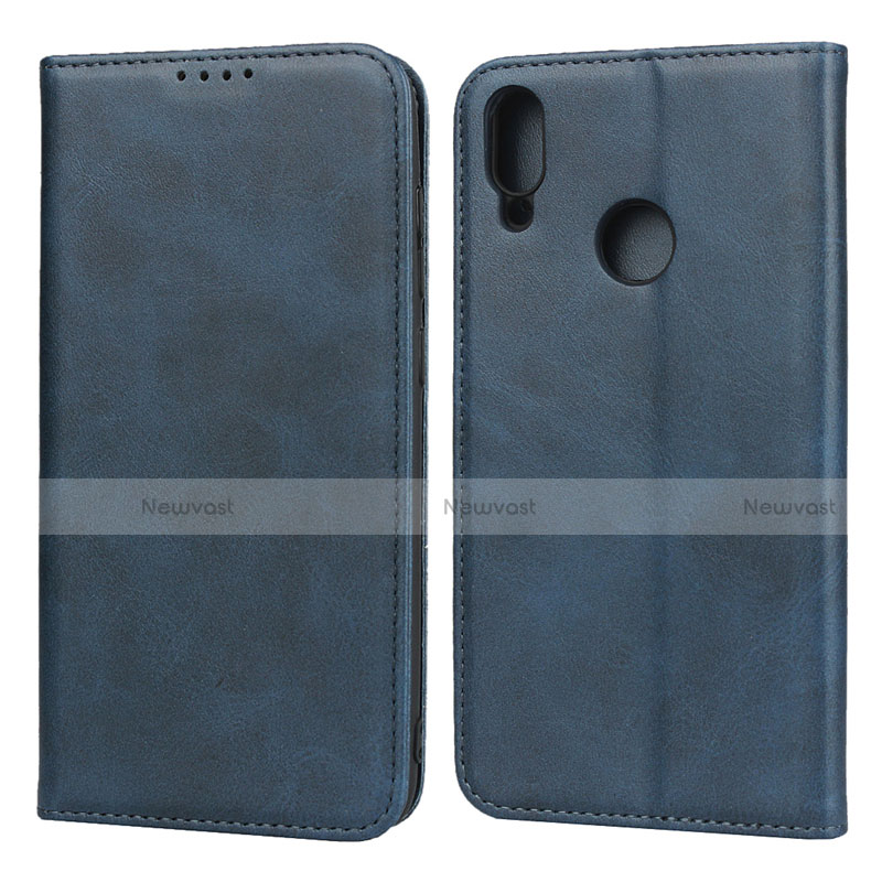 Leather Case Stands Flip Cover L05 Holder for Huawei Enjoy 9 Blue