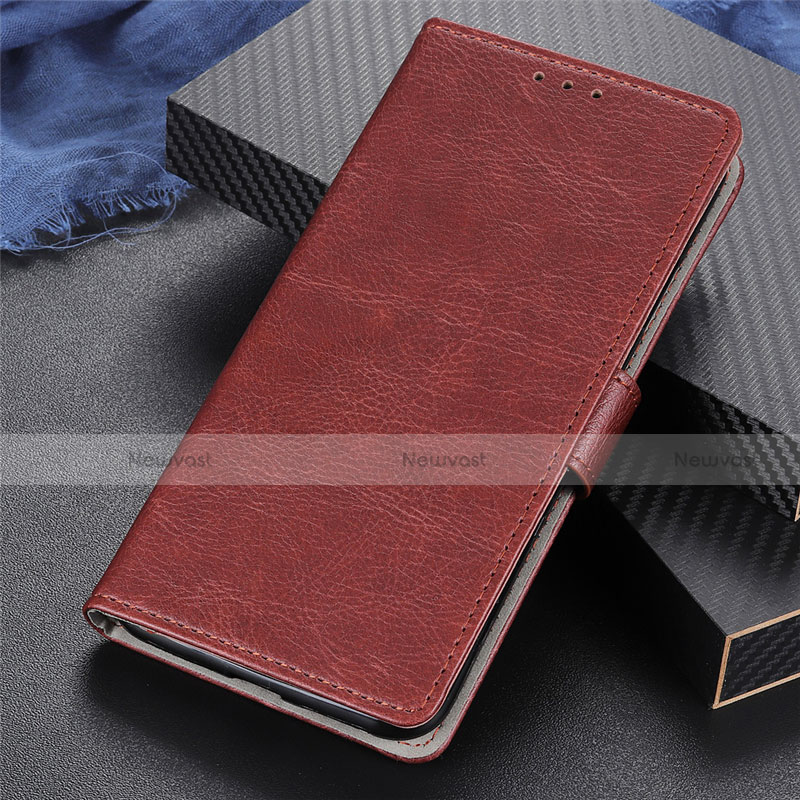 Leather Case Stands Flip Cover L05 Holder for Huawei Honor 30S Brown