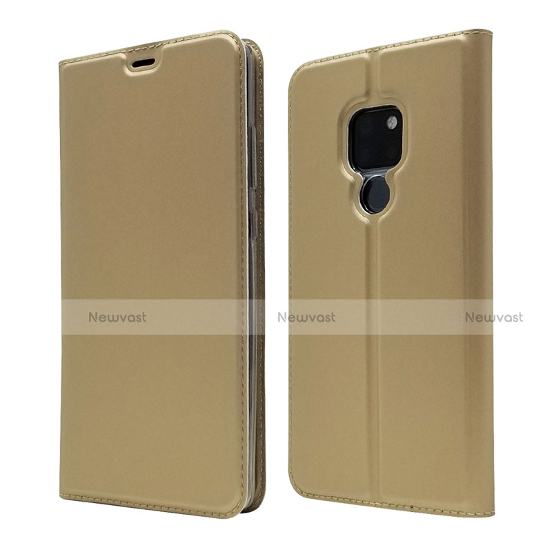 Leather Case Stands Flip Cover L05 Holder for Huawei Mate 20 Gold