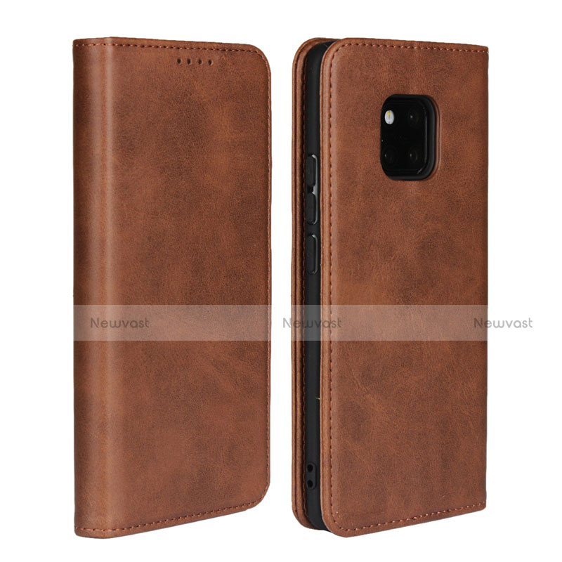 Leather Case Stands Flip Cover L05 Holder for Huawei Mate 20 Pro Brown