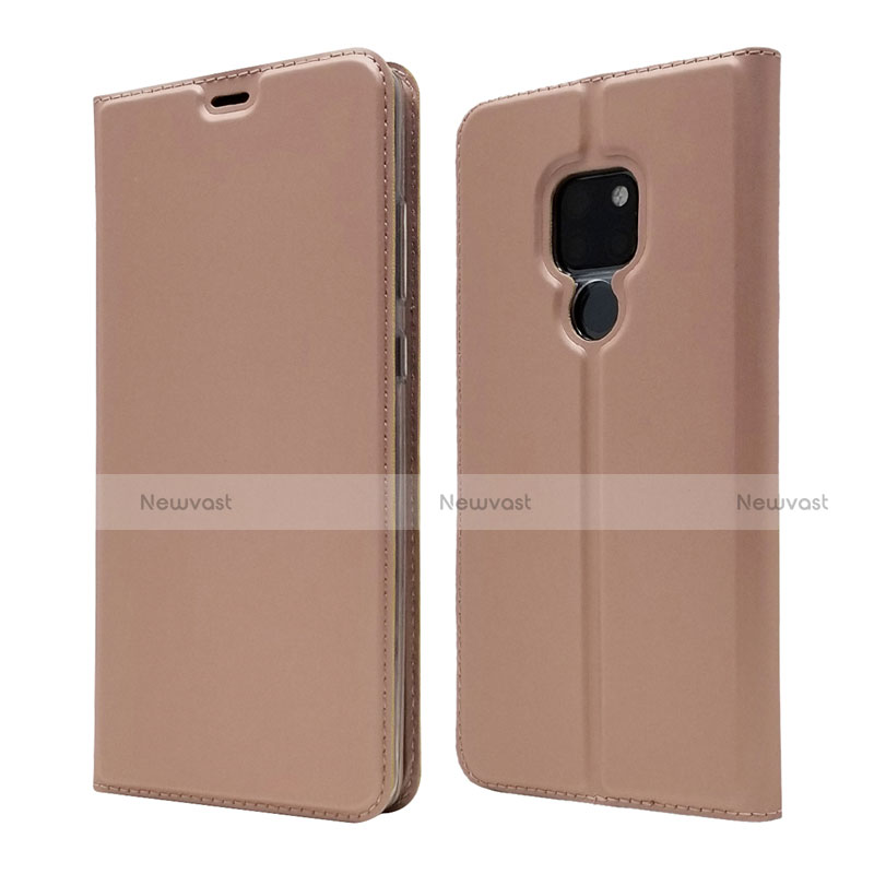 Leather Case Stands Flip Cover L05 Holder for Huawei Mate 20 Rose Gold