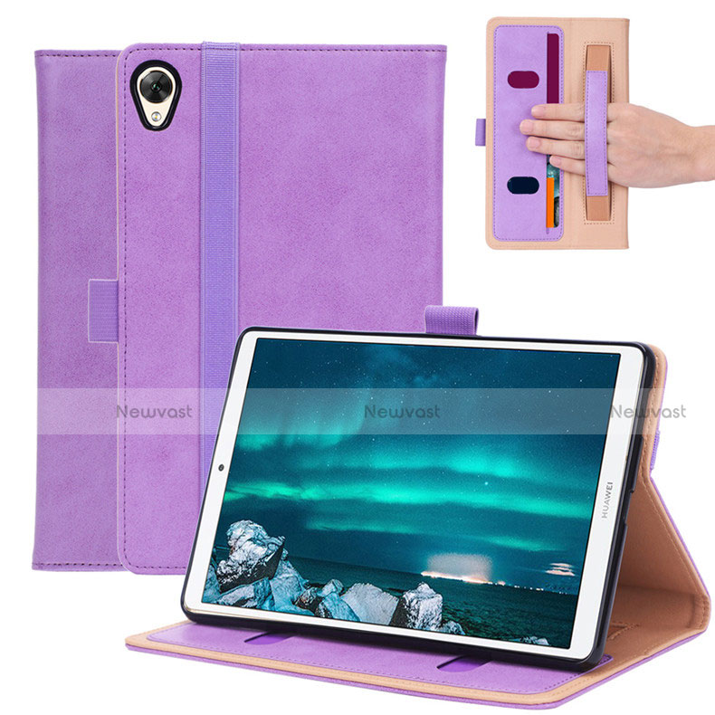 Leather Case Stands Flip Cover L05 Holder for Huawei MediaPad M6 8.4 Purple