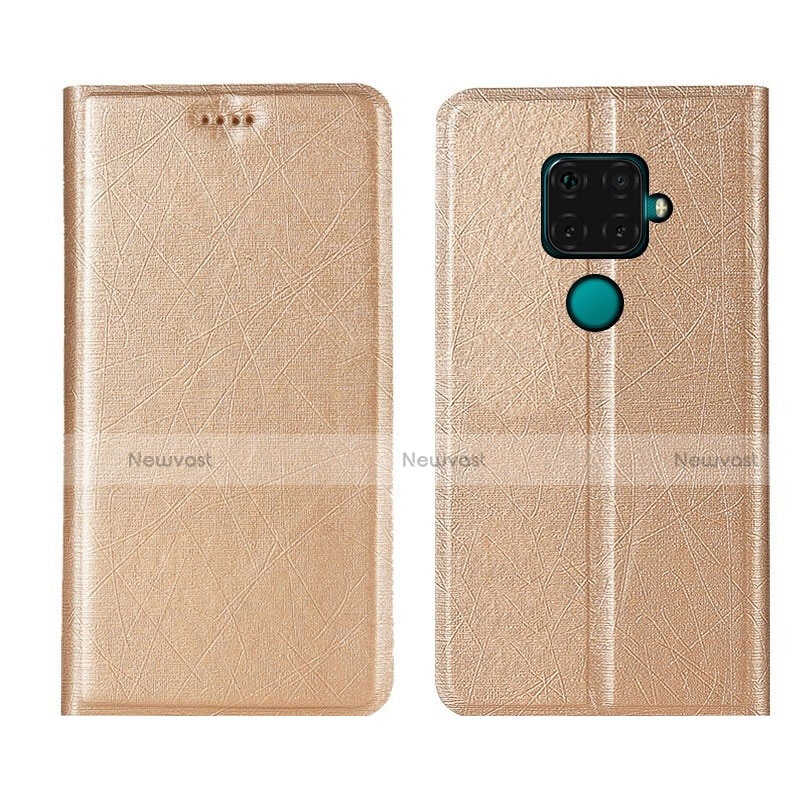 Leather Case Stands Flip Cover L05 Holder for Huawei Nova 5i Pro Gold