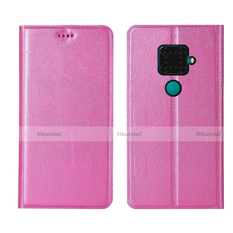 Leather Case Stands Flip Cover L05 Holder for Huawei Nova 5i Pro Pink