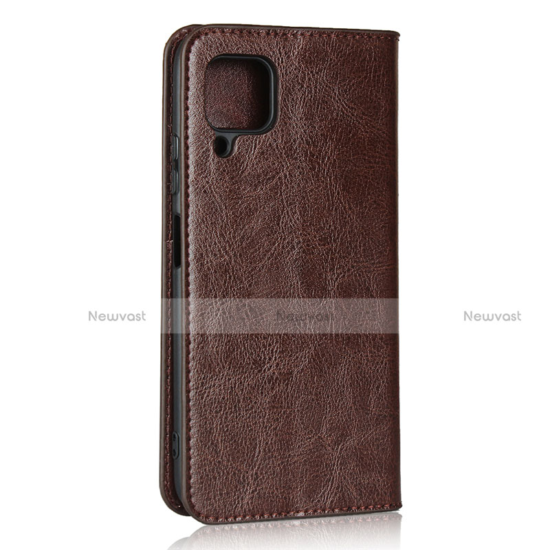 Leather Case Stands Flip Cover L05 Holder for Huawei Nova 6 SE Brown