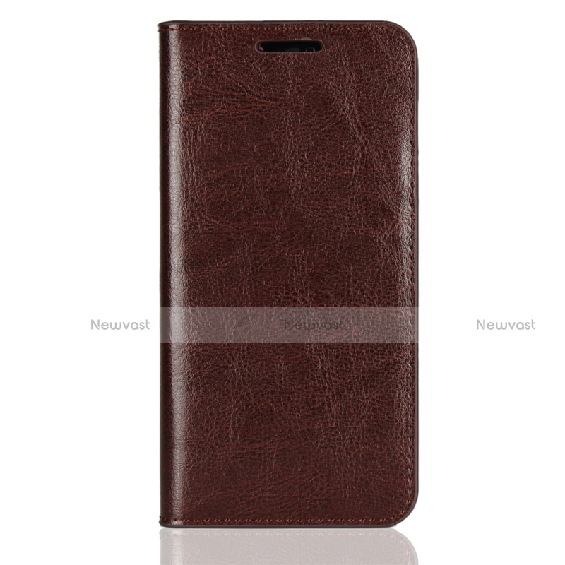 Leather Case Stands Flip Cover L05 Holder for Huawei P20 Lite Brown