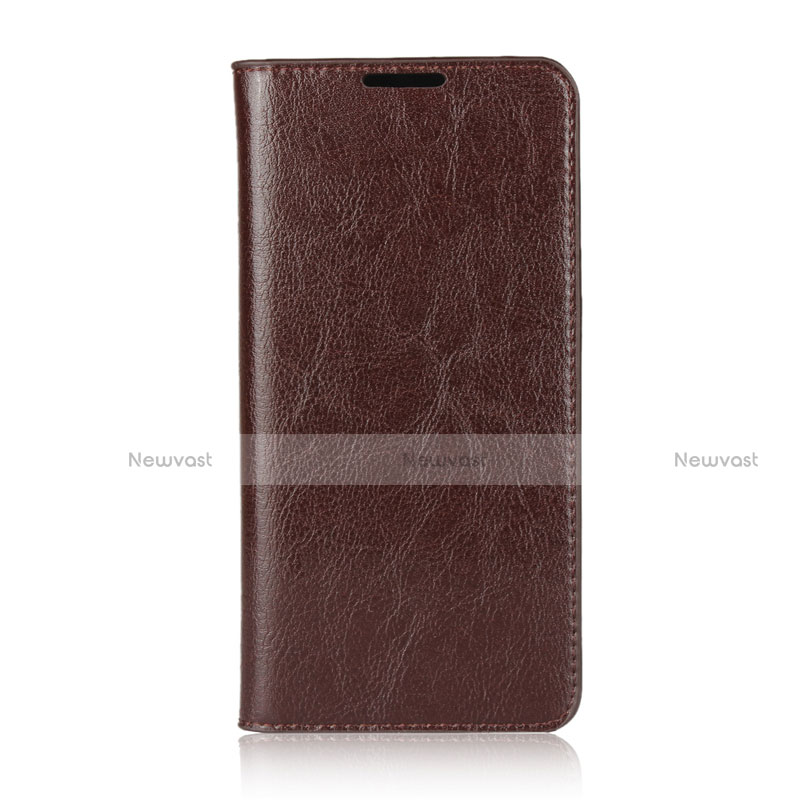 Leather Case Stands Flip Cover L05 Holder for Huawei P30 Lite Brown