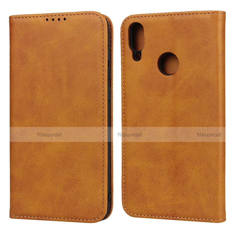 Leather Case Stands Flip Cover L05 Holder for Huawei Y7 Pro (2019) Orange