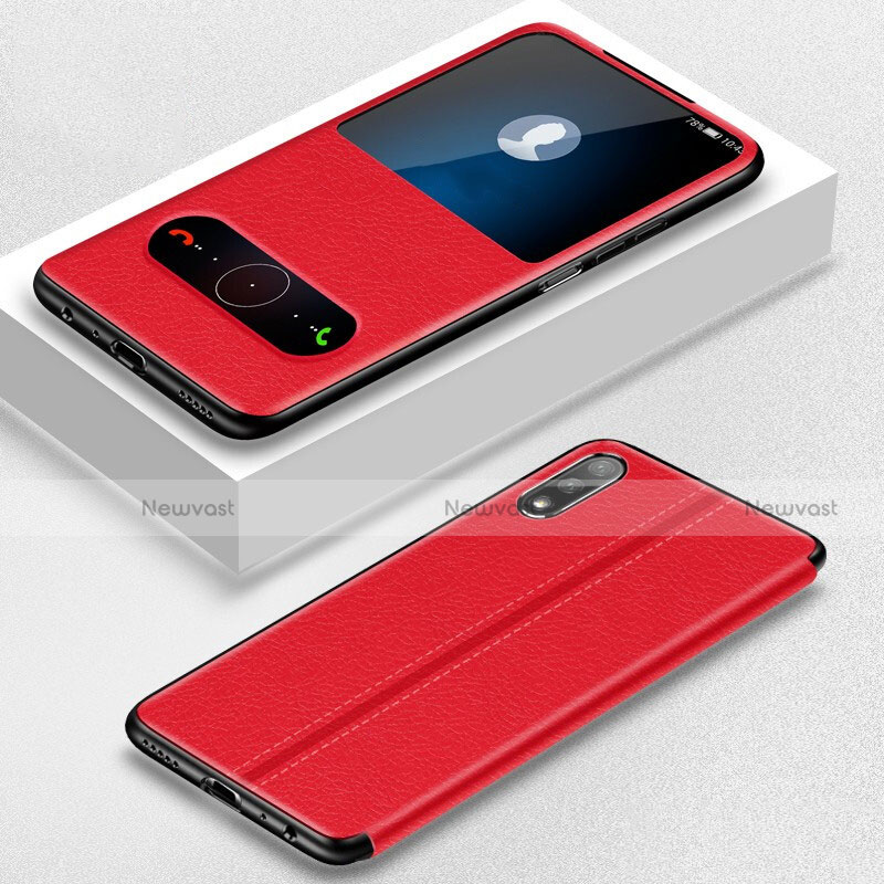 Leather Case Stands Flip Cover L05 Holder for Huawei Y9 Prime (2019) Red