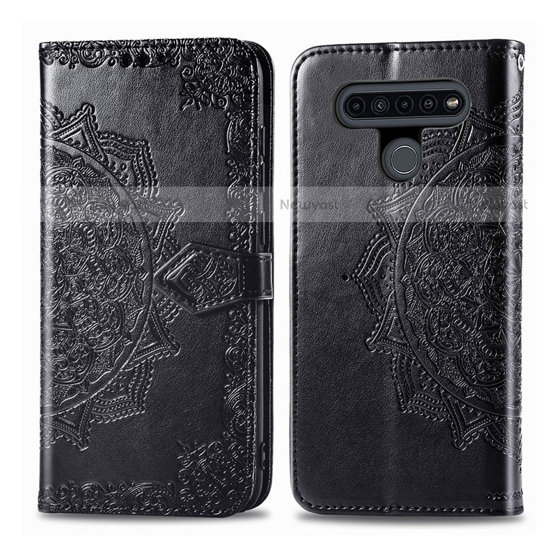 Leather Case Stands Flip Cover L05 Holder for LG K41S Black