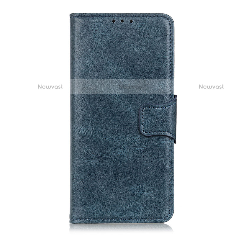 Leather Case Stands Flip Cover L05 Holder for Motorola Moto Edge Blue