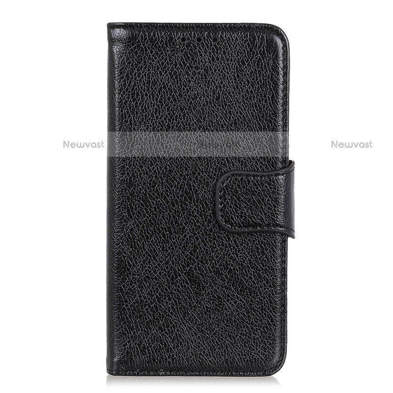 Leather Case Stands Flip Cover L05 Holder for Motorola Moto G9 Play Black