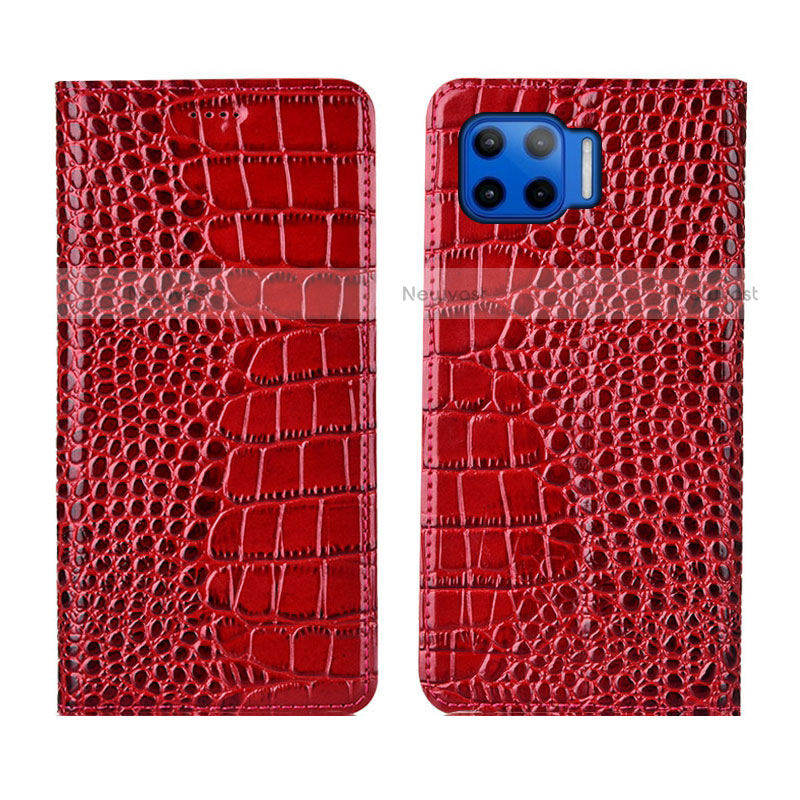 Leather Case Stands Flip Cover L05 Holder for Motorola Moto One 5G