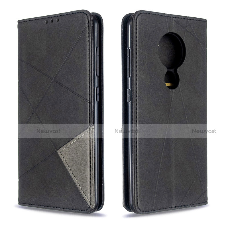 Leather Case Stands Flip Cover L05 Holder for Nokia 7.2 Black