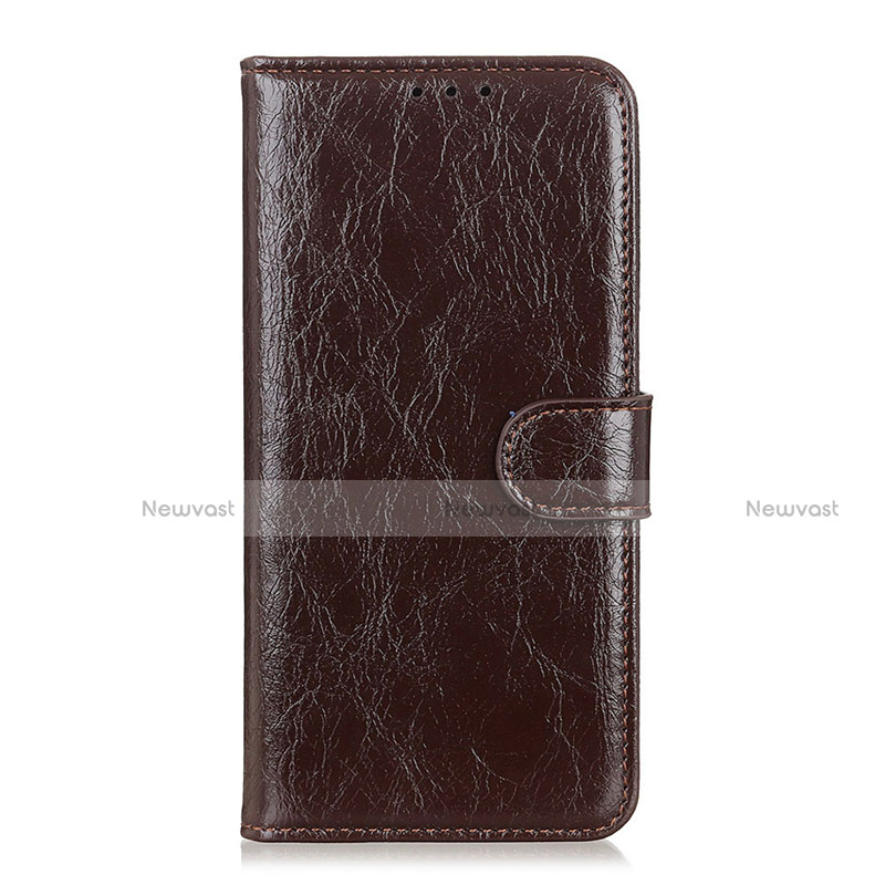 Leather Case Stands Flip Cover L05 Holder for Nokia C3 Brown