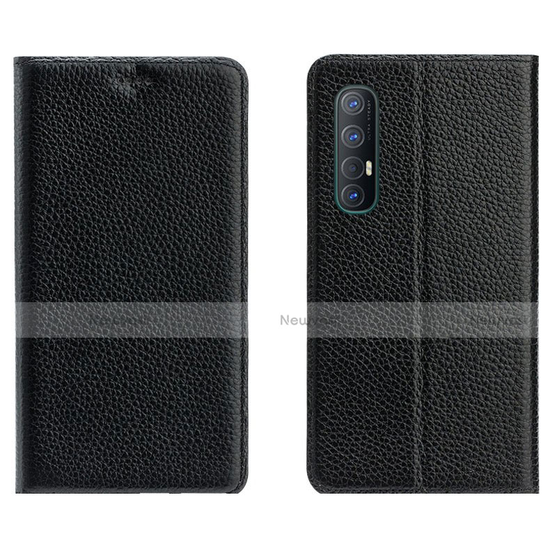 Leather Case Stands Flip Cover L05 Holder for Oppo Find X2 Neo Black