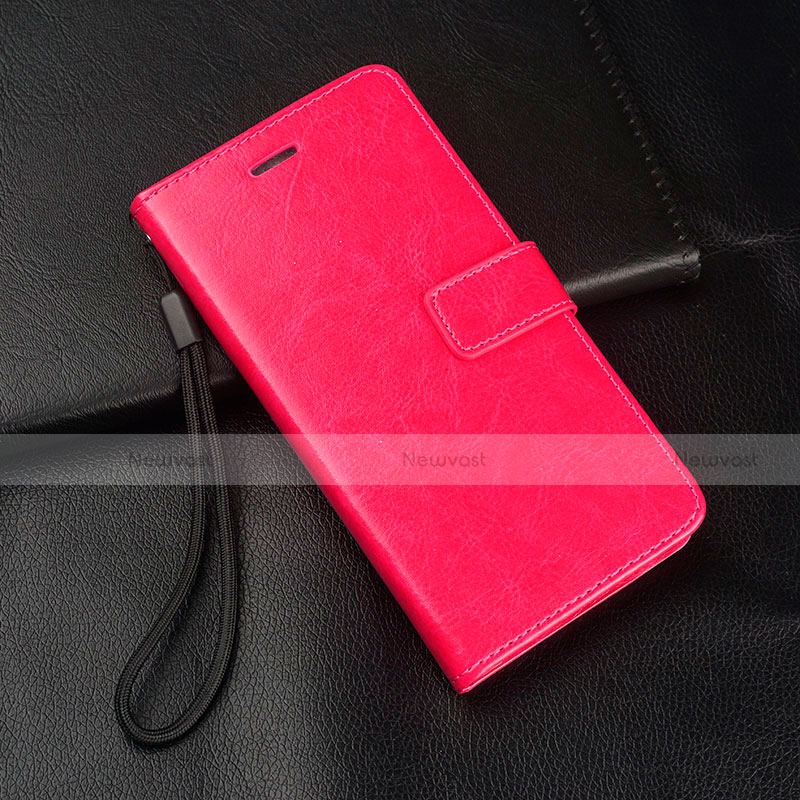 Leather Case Stands Flip Cover L05 Holder for Oppo K5 Hot Pink