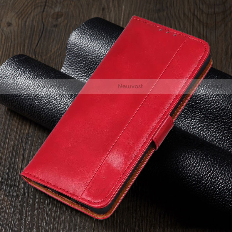 Leather Case Stands Flip Cover L05 Holder for Oppo Reno4 Z 5G Red