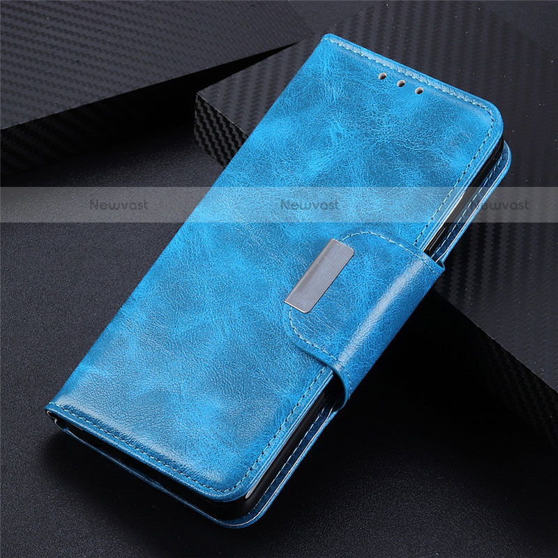 Leather Case Stands Flip Cover L05 Holder for Realme C11 Sky Blue