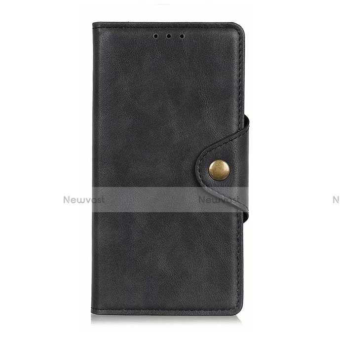 Leather Case Stands Flip Cover L05 Holder for Samsung Galaxy A31 Black