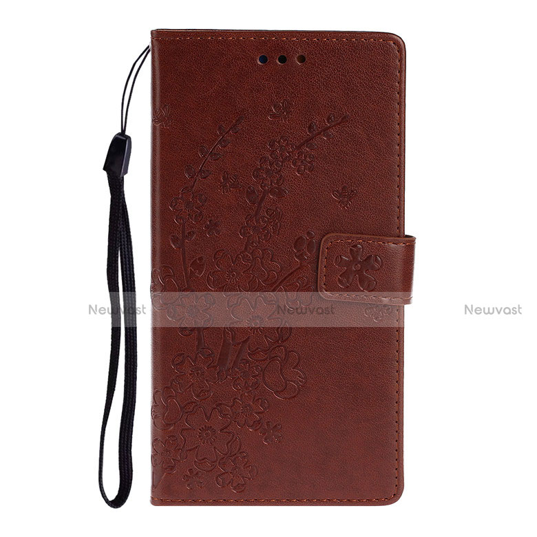 Leather Case Stands Flip Cover L05 Holder for Samsung Galaxy A51 5G Brown