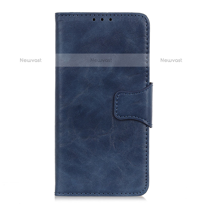 Leather Case Stands Flip Cover L05 Holder for Samsung Galaxy M11 Blue