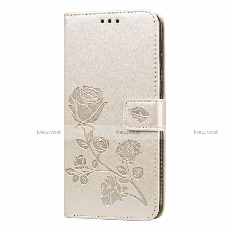 Leather Case Stands Flip Cover L05 Holder for Samsung Galaxy M31 Prime Edition Gold