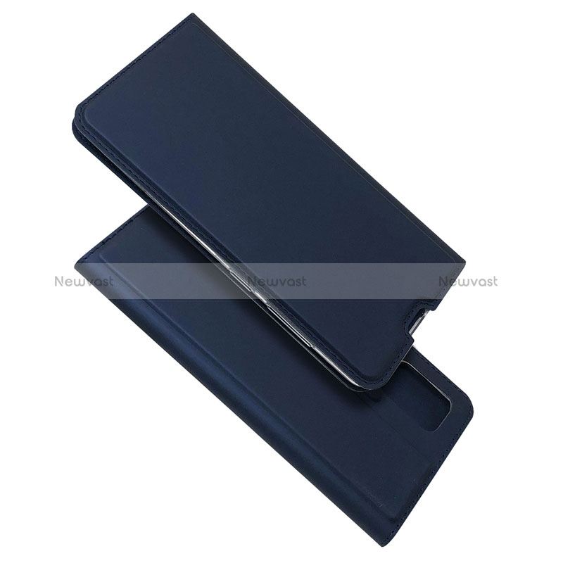 Leather Case Stands Flip Cover L05 Holder for Samsung Galaxy M40S Blue
