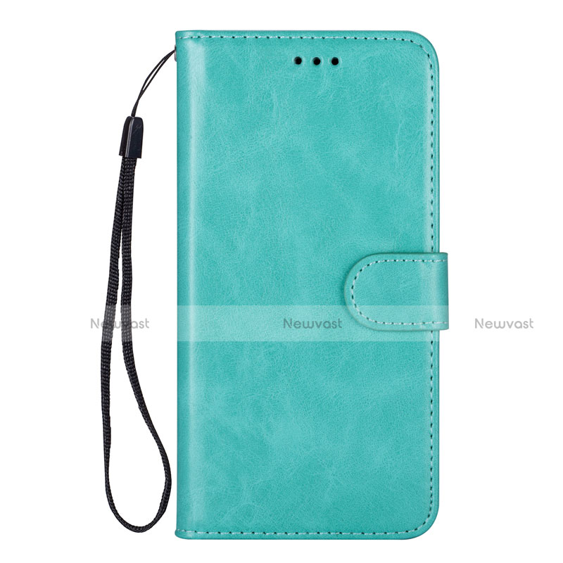 Leather Case Stands Flip Cover L05 Holder for Samsung Galaxy S20 Plus 5G Cyan