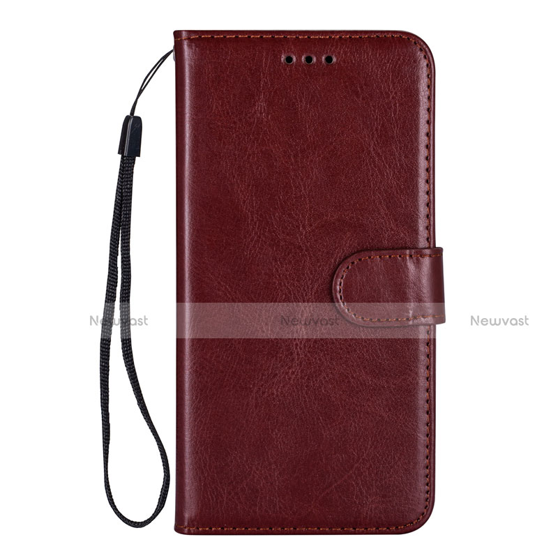 Leather Case Stands Flip Cover L05 Holder for Samsung Galaxy S20 Plus Brown