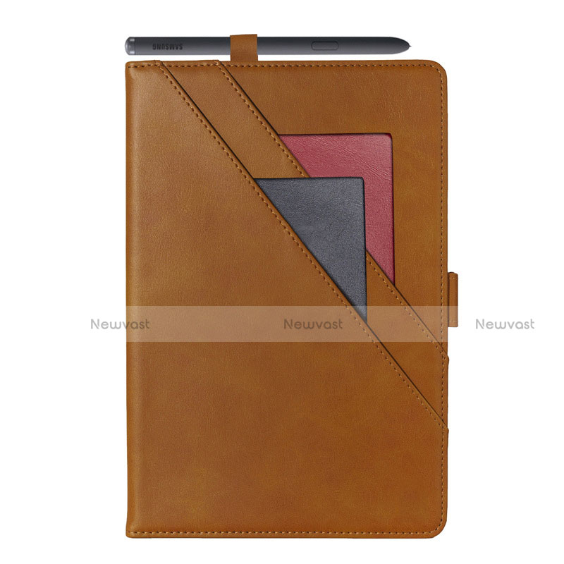 Leather Case Stands Flip Cover L05 Holder for Samsung Galaxy Tab S6 Lite 10.4 SM-P610 Orange